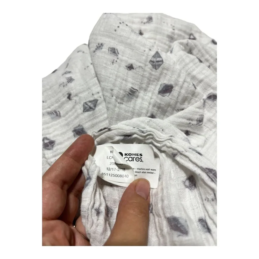 Kohl's Cares Kites Baby Muslin Swaddle Baby Blanket Gray Purple Cotton